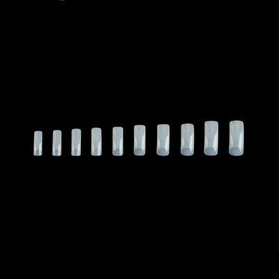 Square Nature White Clear ABS Full Nail Tips Art False Nails