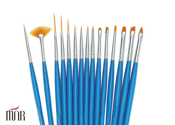 Cosmetic Blue Nail Art Design Brushes , 4 Piece Cosmetic Nail Art Brush